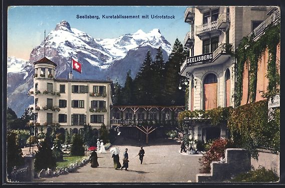 Cartoline postali: Seelisberg, Kuretablissement mit Urirots – Usato da Berlin venduto da bartko-reher