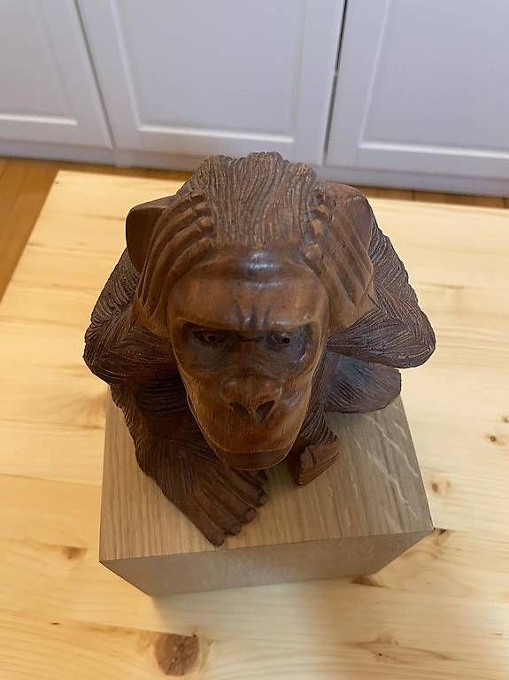 Sculture & Statue: Affe ? Holz Skulptur mit stand Kunst  – Usato da Seuzach venduto da Wolf936 3