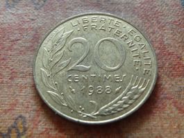 FRANCE  20 Centimes  1988  (P)