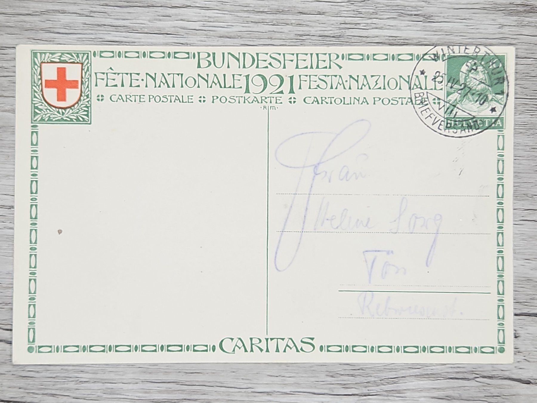 Tutti i francobolli: CL16 Carte Postale + Timbre Suisse 1927 – Usato da Cousset venduto da Patrick_Collections
