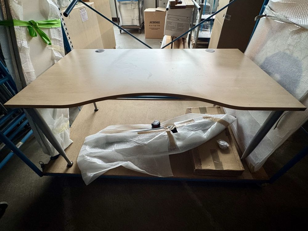 Kinnarps 🇸🇪 Bürotisch Holz höhenverstellbar (90x160 cm)🔝 (Neu (gemäss