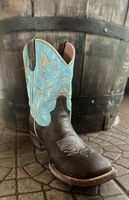 Cowboy Stiefel Kinder hellblau dunkelbraun Grösse 35