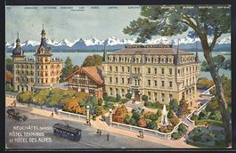 Neuchatel, Hotel Terminus und Hotel des 