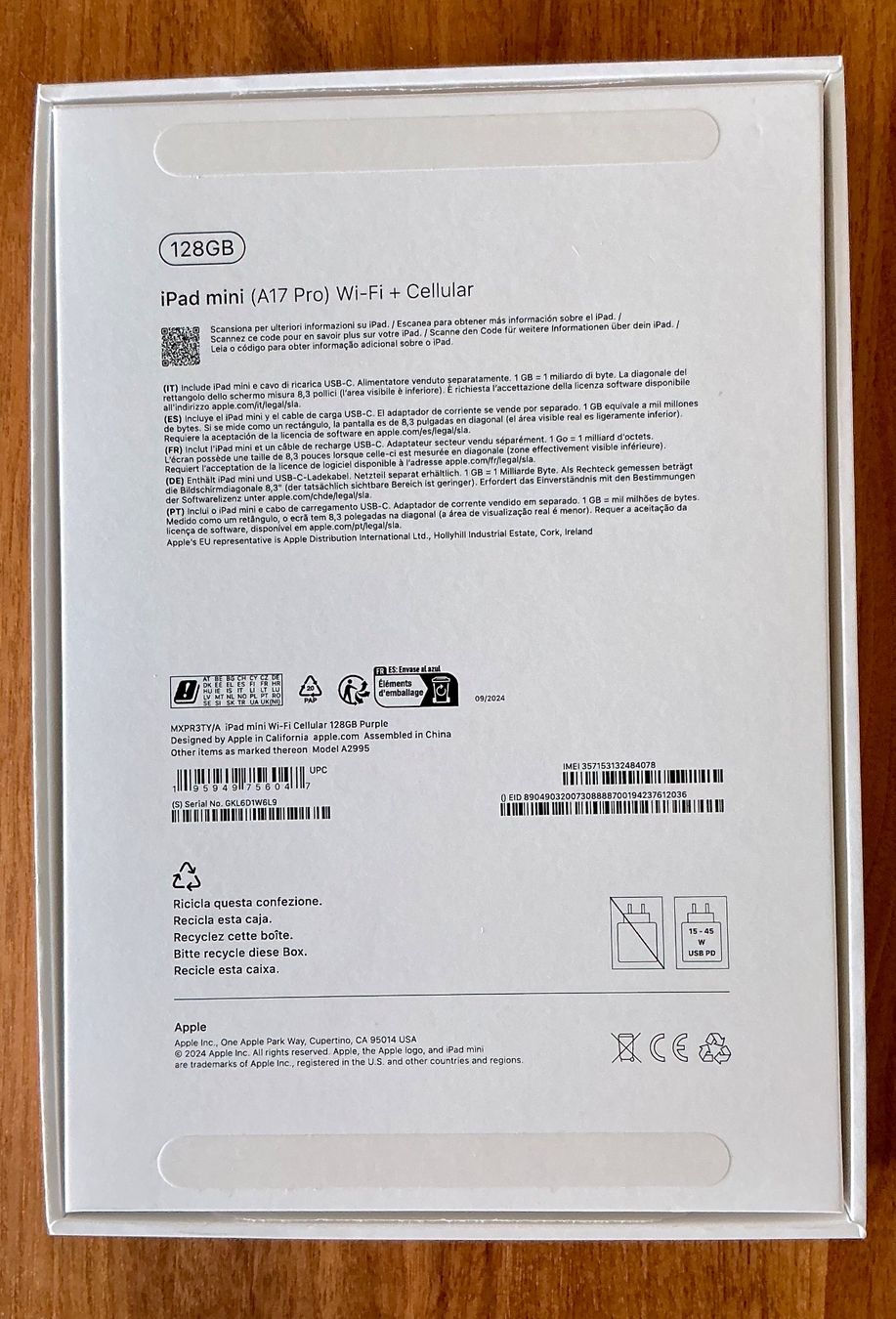 Apple Tablet PC: iPad mini Wi-Fi + Cellular 128GB, Violett, 8,3" – Usato da Lohn-Ammannsegg venduto da Uranus2001 5