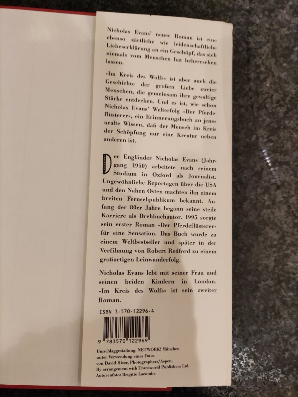 Libri: Im Kreis des Wolfs Nicholas Evans "fesselnd" – Usato da Solothurn venduto da Csw1 3