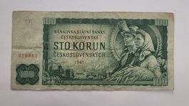 Banknote Tschechoslowakei 100 Korun 1961