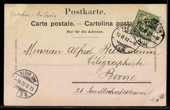 Cartoline postali: AK Champvent, Château de Champvent – Usato da Berlin venduto da bartko-reher 1
