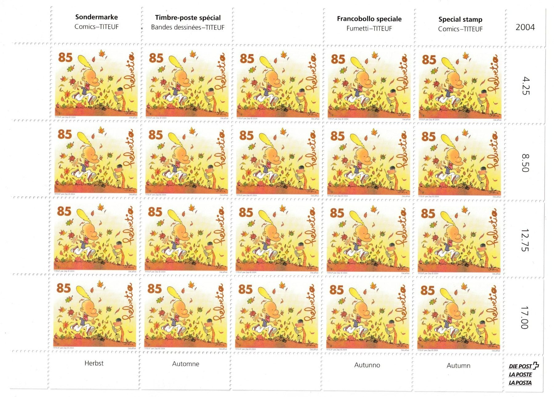 Alle Briefmarken: Sonderblock ** 2004 – Neu (gemäss Beschreibung) aus Neuchâtel von karlpierrino