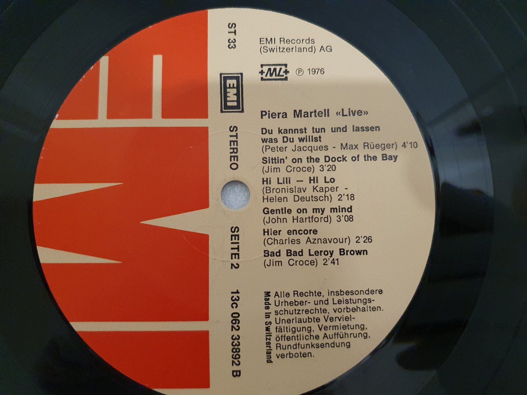 Dischi in vinile: Piera Martell – Live – Usato da Uster venduto da Vinyl-Leidenschaft 5