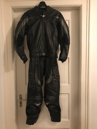 PREXPORT Motorrad-Leder-Kombi für Männer  | schwarz |