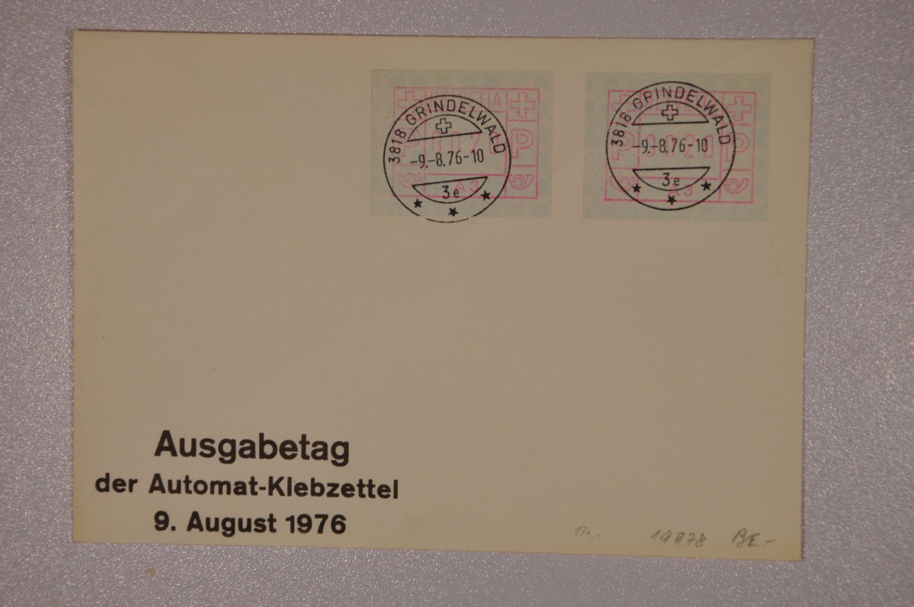 Tutti i francobolli: ATM 1III 09.08.76 FDC – Usato da Wolfhalden venduto da Zinauktion