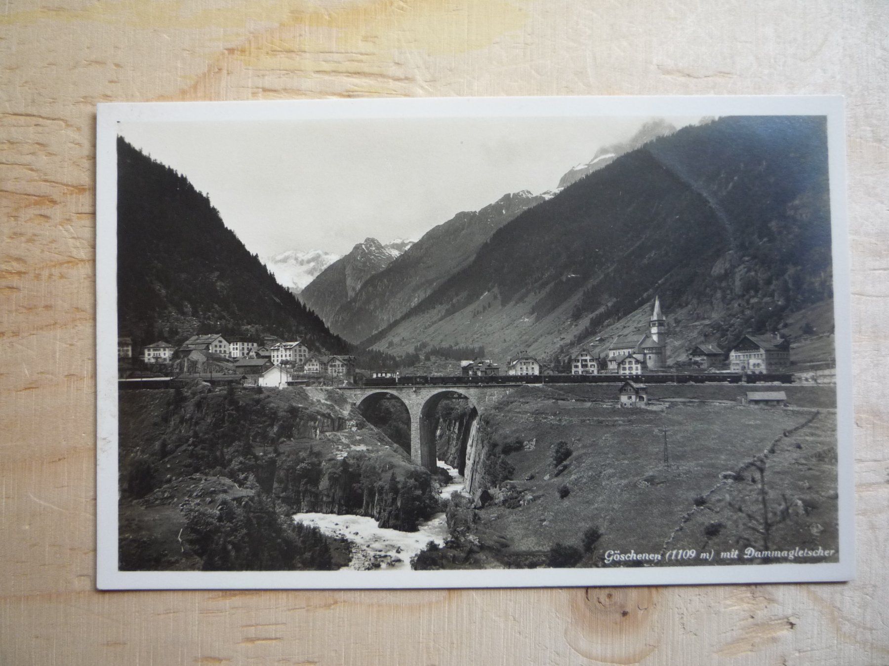 Ansichtskarten: Göschenen mit Dammagletscher, c 2597 – Gebraucht aus Rieden SG von Brockehuesli