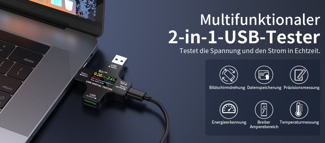 Misurare: Multimeter USB Tester Messgerät 2-in-1 – Nuovo e nell'imballaggio originale da Châtelaine venduto da topshop.switzerland 1