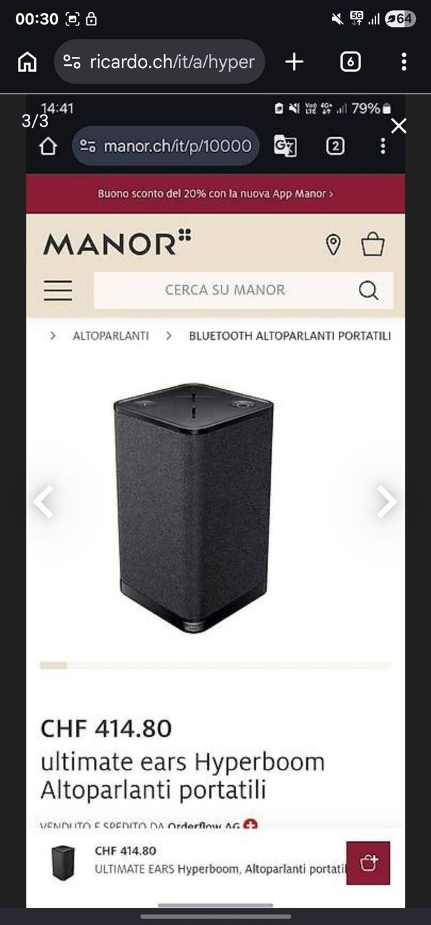 Ultimate Ears Casse acustiche: Hyperboom UE Soundbox – Usato da Bern venduto da YarickKozlov 1