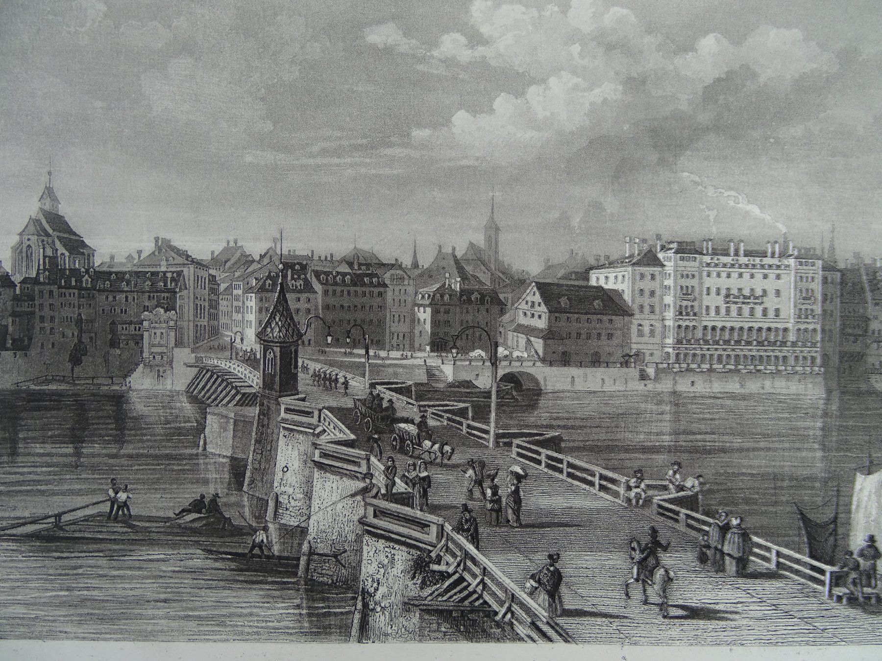 Stiche: BASEL, AQUATINTA 1843 – Gebraucht aus Grüningen von Kartensammler 2
