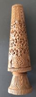 Objet décoratif bois sculpté vintage vase  50 cm en teck 
