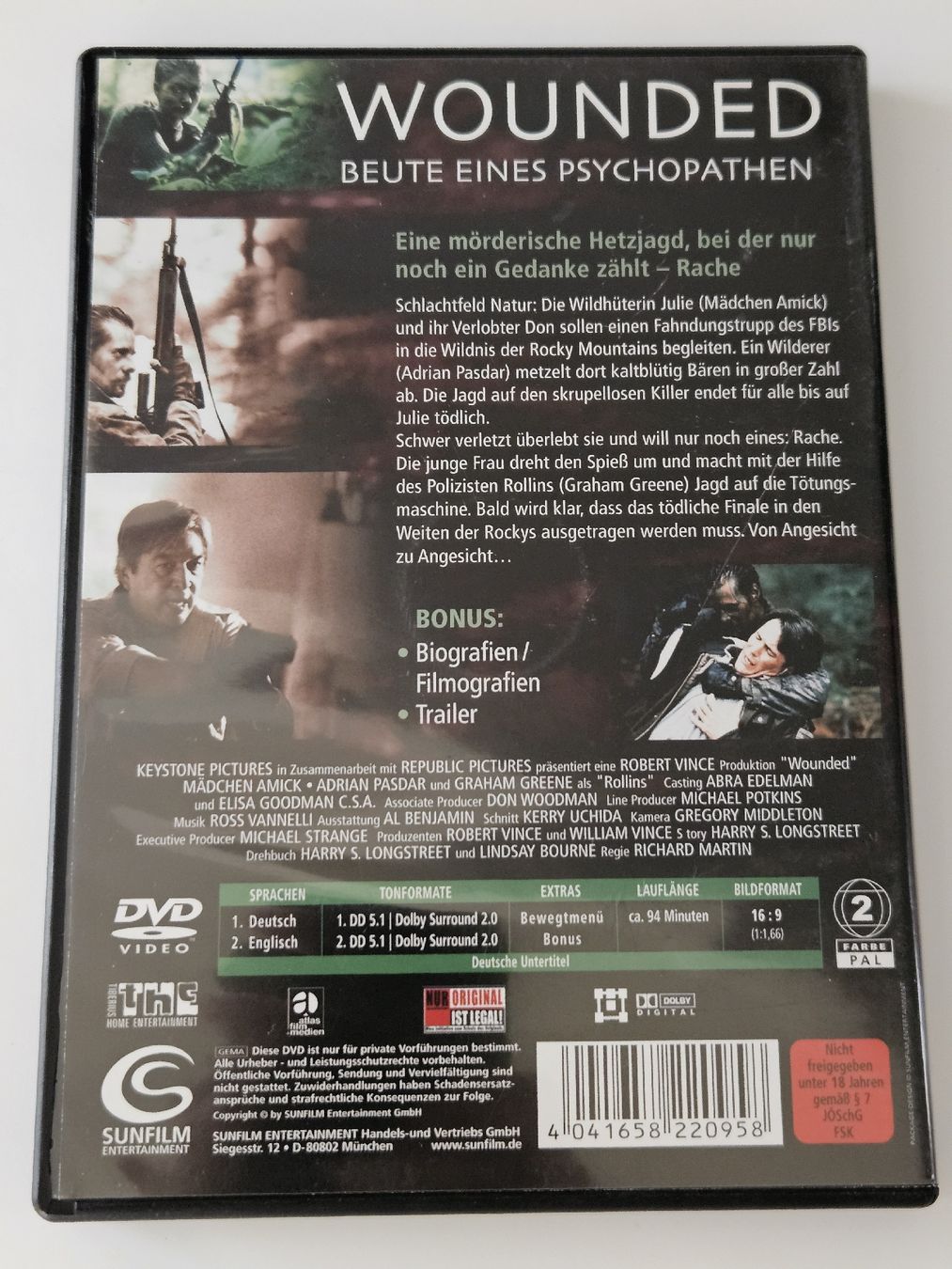 Alle DVDs: Wounded - Beute eines Psychopathen DVD FSK 18 – Gebraucht aus Oberdorf BL von BaldenEagle 3