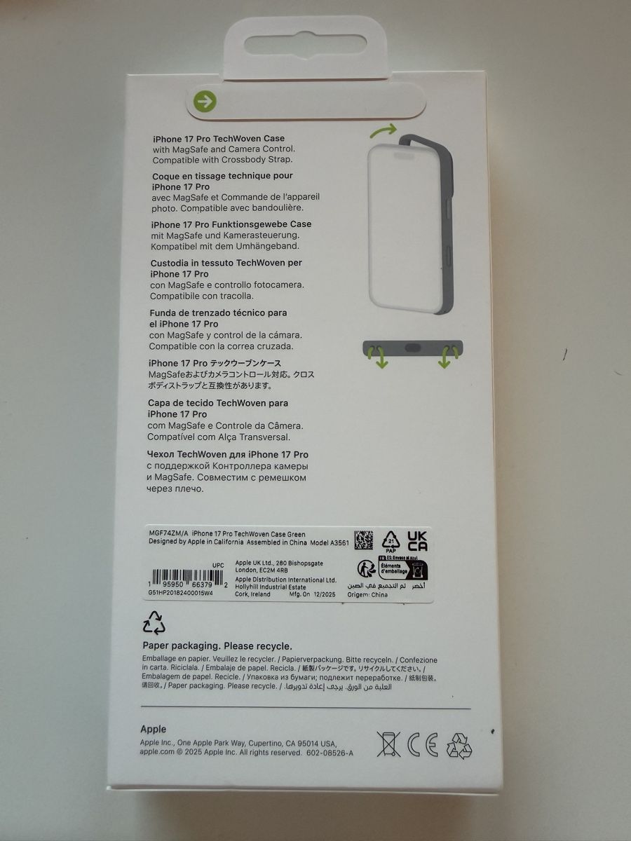 Apple Cover & Protezioni schermo: iPhone 17 Pro TechWoven Case  – Nuovo e nell'imballaggio originale da Blankenburg venduto da chr_n7kv 1