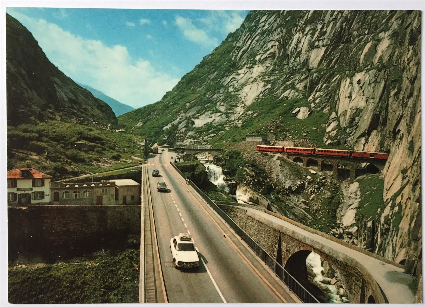 Cartoline postali: GOTTHARDSTRASSE Schöllenen-Bahn, Auto – Nuovo (secondo la descrizione) da Jona venduto da philajona