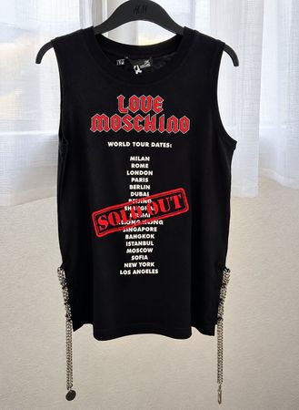 Love Moschino Top sans Manches avec Chaînes, Taille M