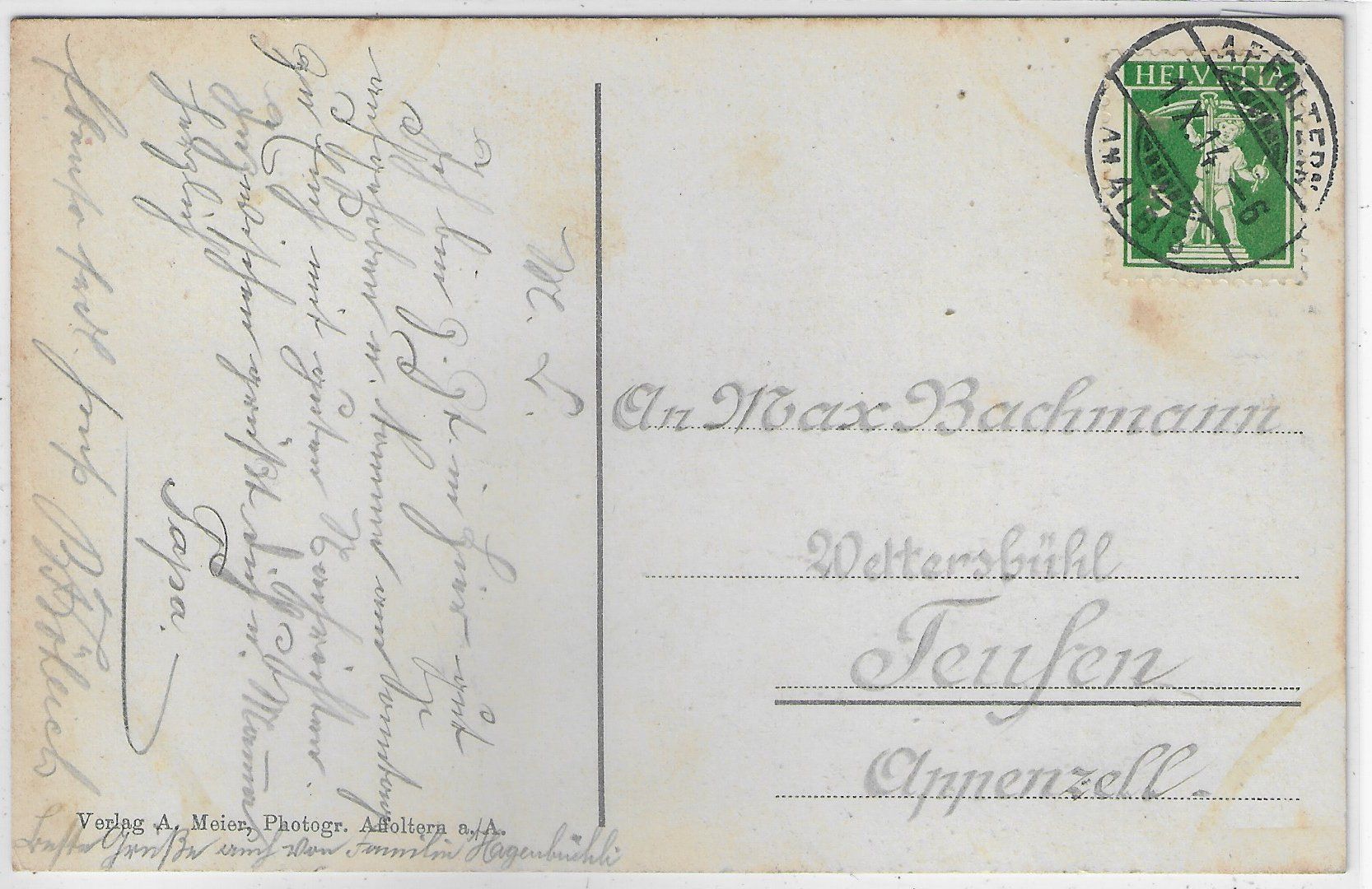 Cartoline postali: Affoltern am Albis - Generalansicht - Litho – Usato da Ettingen venduto da Kartenplanet 1