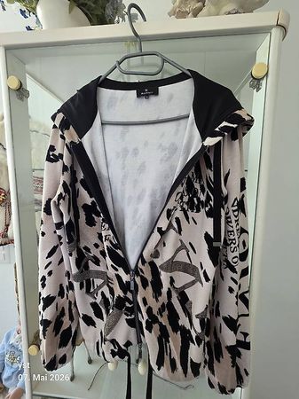 Monari Damen Strick Jacke mit Kapuze