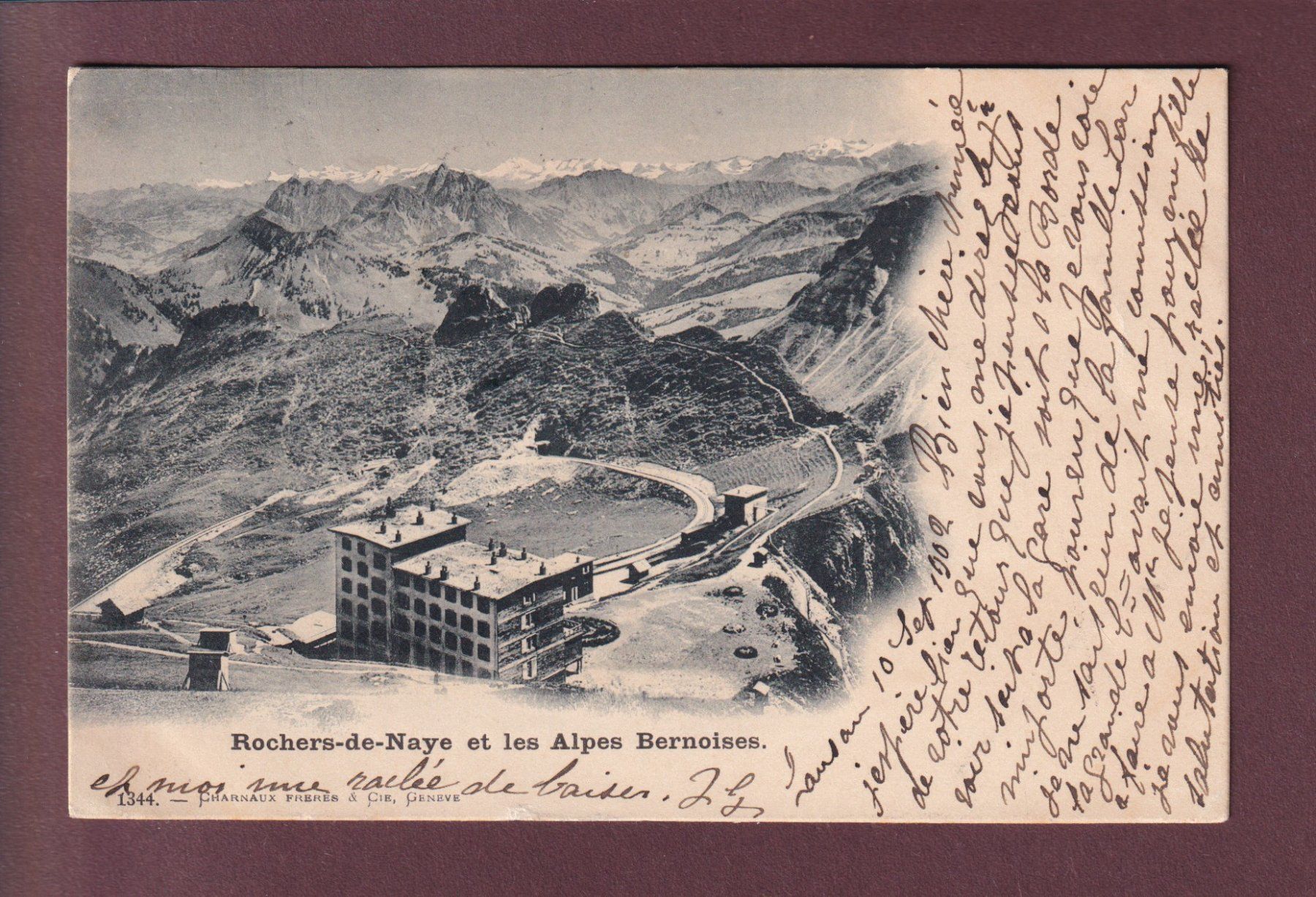 Cartoline postali: ROCHERS DE NAYE - 1902 – Usato da Pully venduto da nicecards