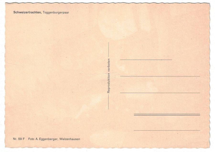 Cartoline postali: Toggenburger Paar – Usato da Frauenfeld venduto da POML 1