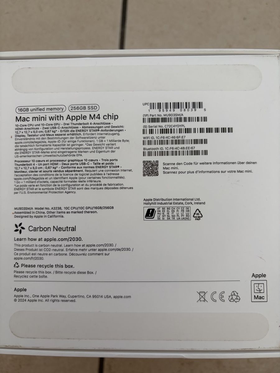 Apple PCs: Mac Mini M4 - 16go ram - 256Go SSD – Gebraucht aus Lausanne von LePetitBrocanteur 8