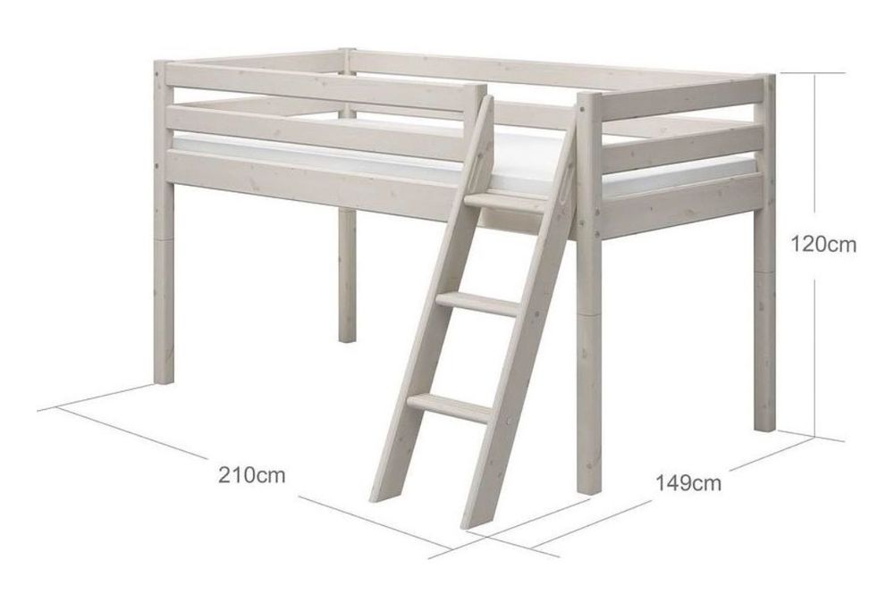 Lit enfant FLEXA Lit banquette 90x200 vernis naturel 80-06105-1 Pas