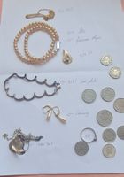 Lot de bijoux en argent 925 et pièces suisses divers