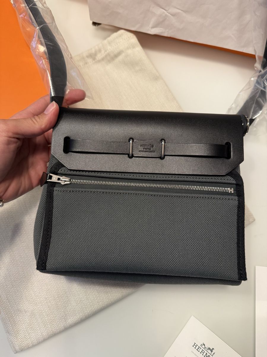 Hermès Borse: Hermes Herbag Mini 20 NEU vert mangrove noir  – Nuovo e nell'imballaggio originale da Wilen b. Wollerau venduto da Katjaisabelle 5