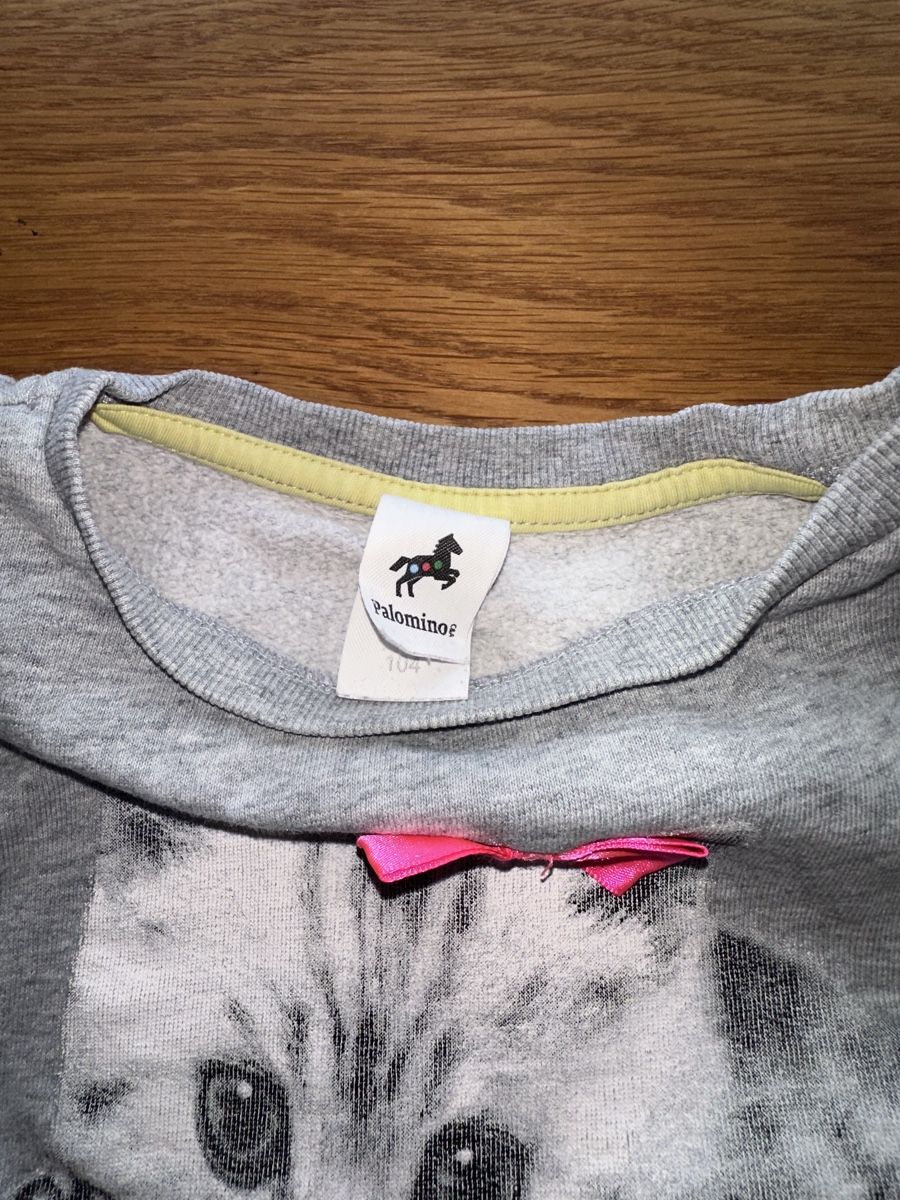 C&A Maglioni & Felpe: Palomino Pullover, Gr. 104, Grau, Katze mit Kamera, Top! – Usato da Wettingen venduto da hak_52m8 1