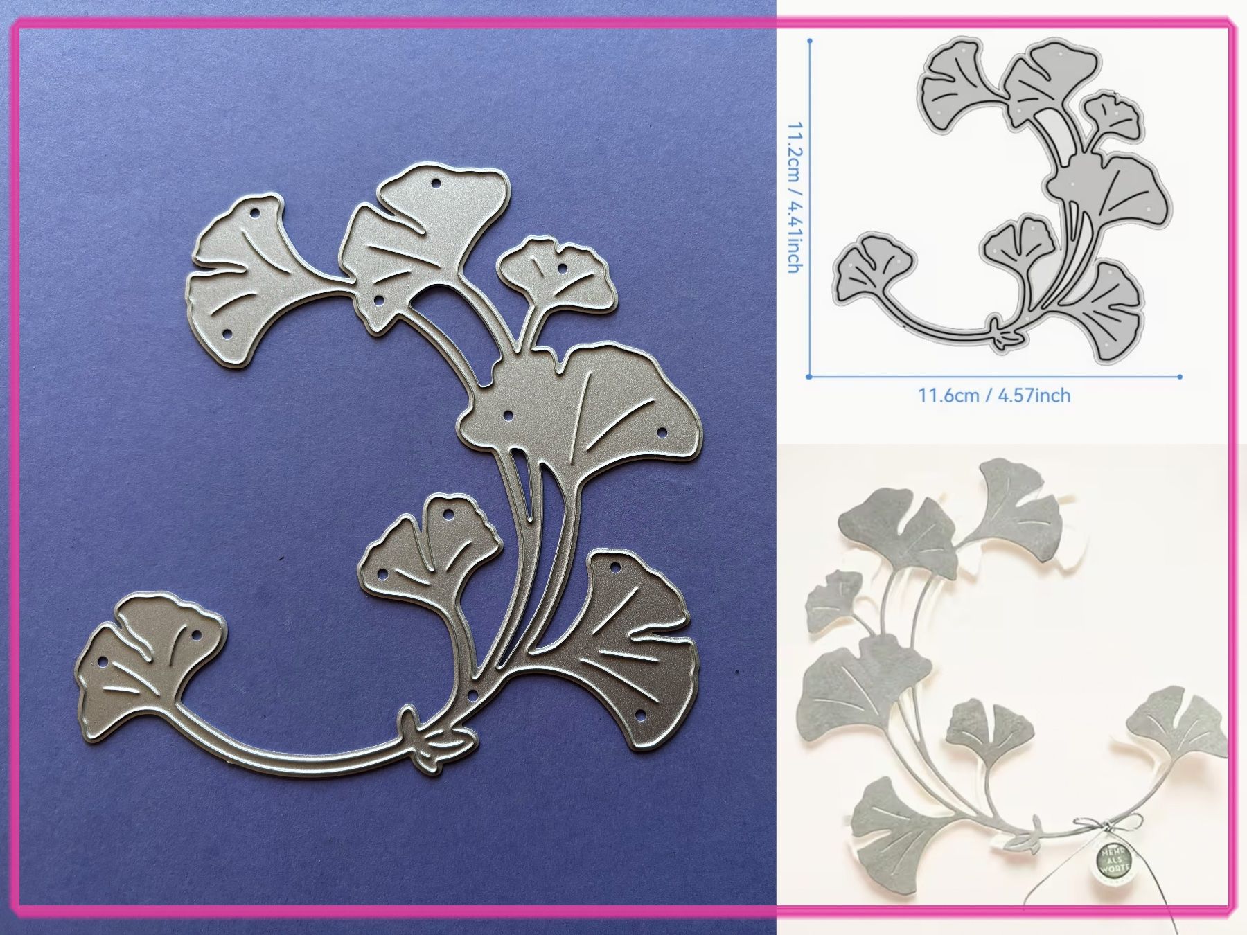 Sciablone: Ginkgo als -Kranz- Stanzschablone – Nuovo e nell'imballaggio originale da Frenkendorf venduto da KreativZeit