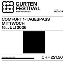 Gurtenfestival Comfort Ticket für Mittwoch, 15. Juli 2026