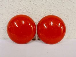 Vintage Ohrclips Clips Ohrschmuck Rot 60er 70er 80er Jahre