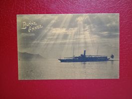 Neujahr 1906 antike AK Bonne Annee Schiff Dämmerung (99)