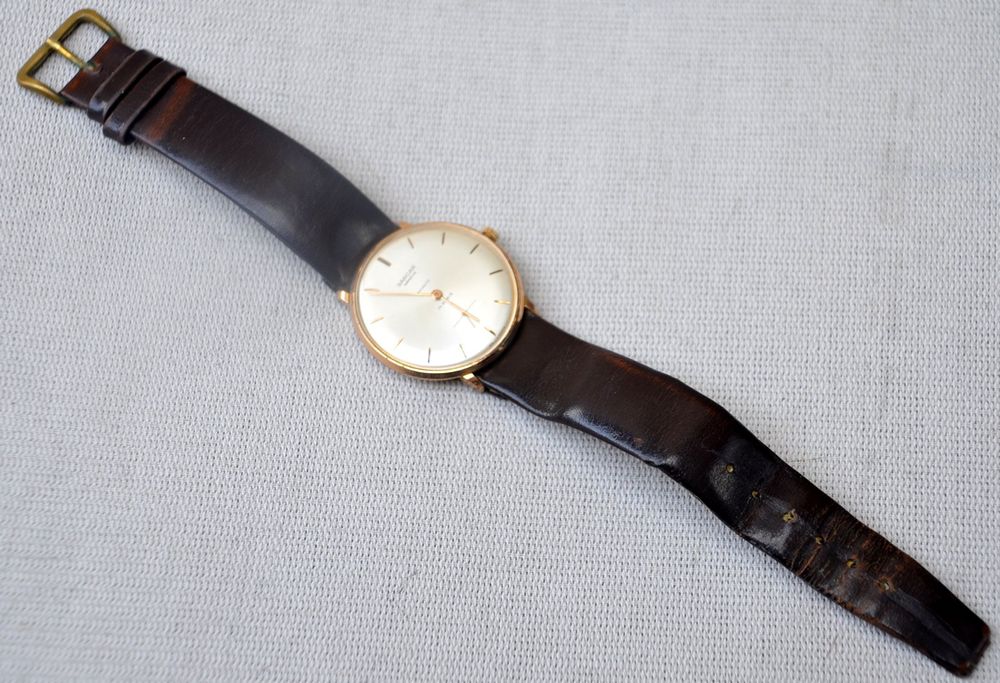 Cadran De Montre Doré/gris Pour Horloger - Diamètre 26.15 Mm - Pour Mécanisme Bomber Incabloc 17 Rubis - Neuf Sans étiquette