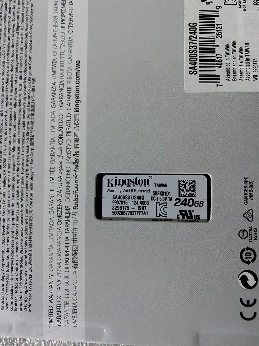 Kingston Dischi rigidi: KINGSTON SSD A400 240 GB 2.5" – Nuovo e nell'imballaggio originale da Bülach venduto da samang 3