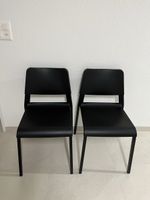 2x IKEA TEODORES Stuhl Kunststoff Schwarz Metall Stühle
