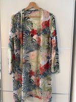 Longcardigan Kimono mit tropischem Blumenmuster Gr. M