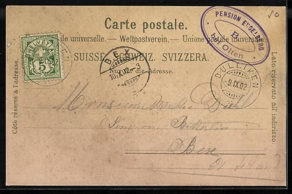 Cartoline postali: Litho Engelberg b. Olten, Pension Engelb – Usato da Berlin venduto da bartko-reher 1