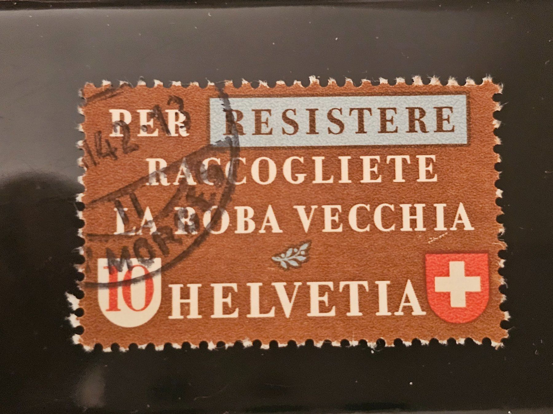 Tutti i francobolli: CH 1942 Abarten N° 256.4.01 Kat. Fr. 49.-- – Usato da Monte Carasso venduto da giave