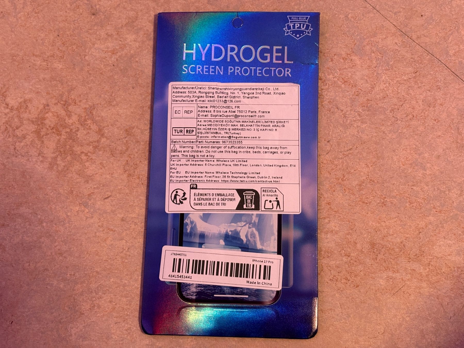 Ritocchi & pellicole di protezione: Hydrogel Displayschutzfolie iPhone 17 Pro – Nuovo (secondo la descrizione) da Dietikon venduto da The-Star-Shop 2