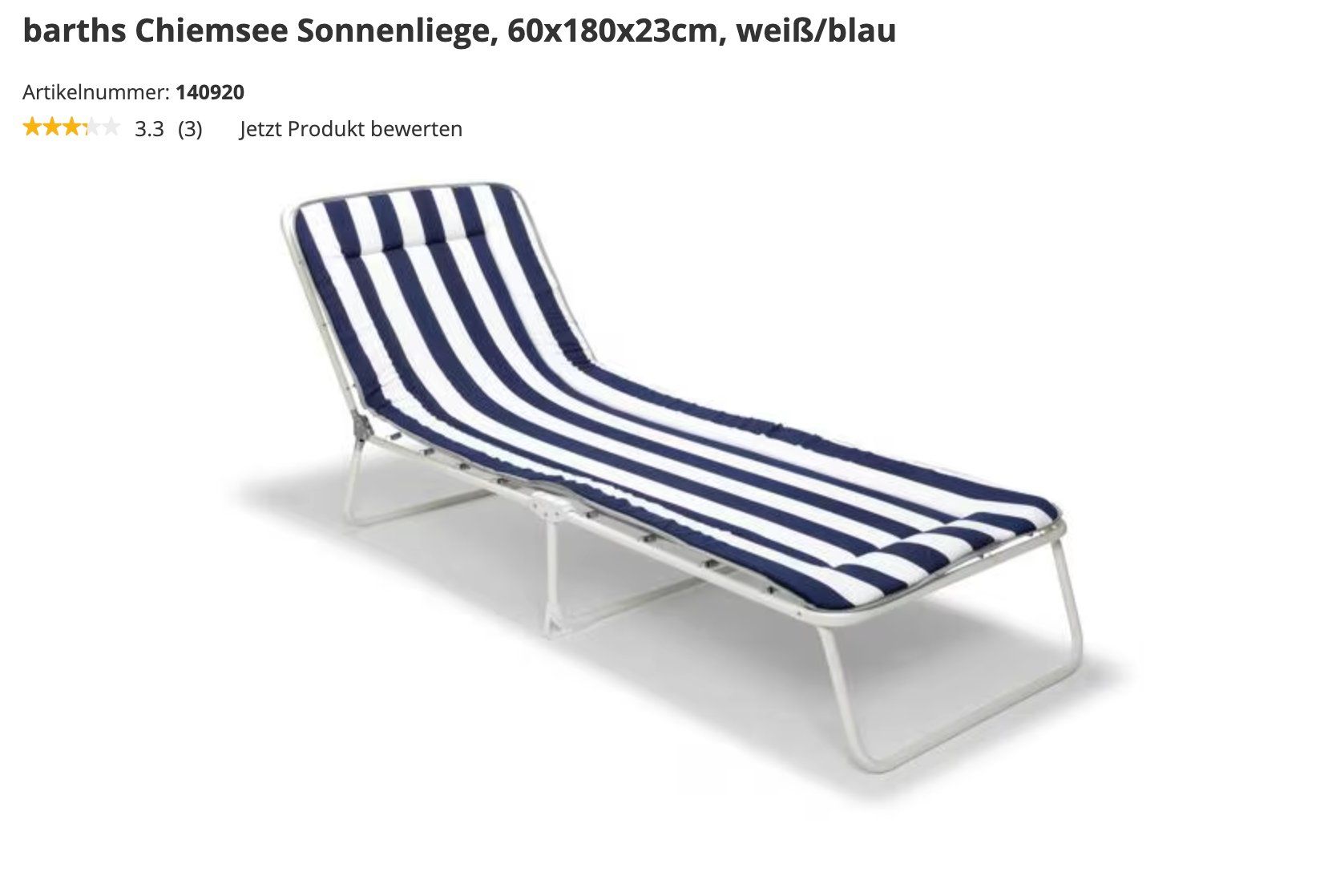 Sedie a sdraio: Sonnenliege, klappbar, blau / weiss – Usato da Winterthur venduto da Kasbra 4