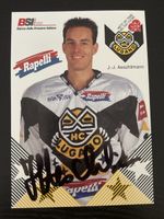 Signierte J.J. Aeschlimann Autogrammkarte vom HC Lugano