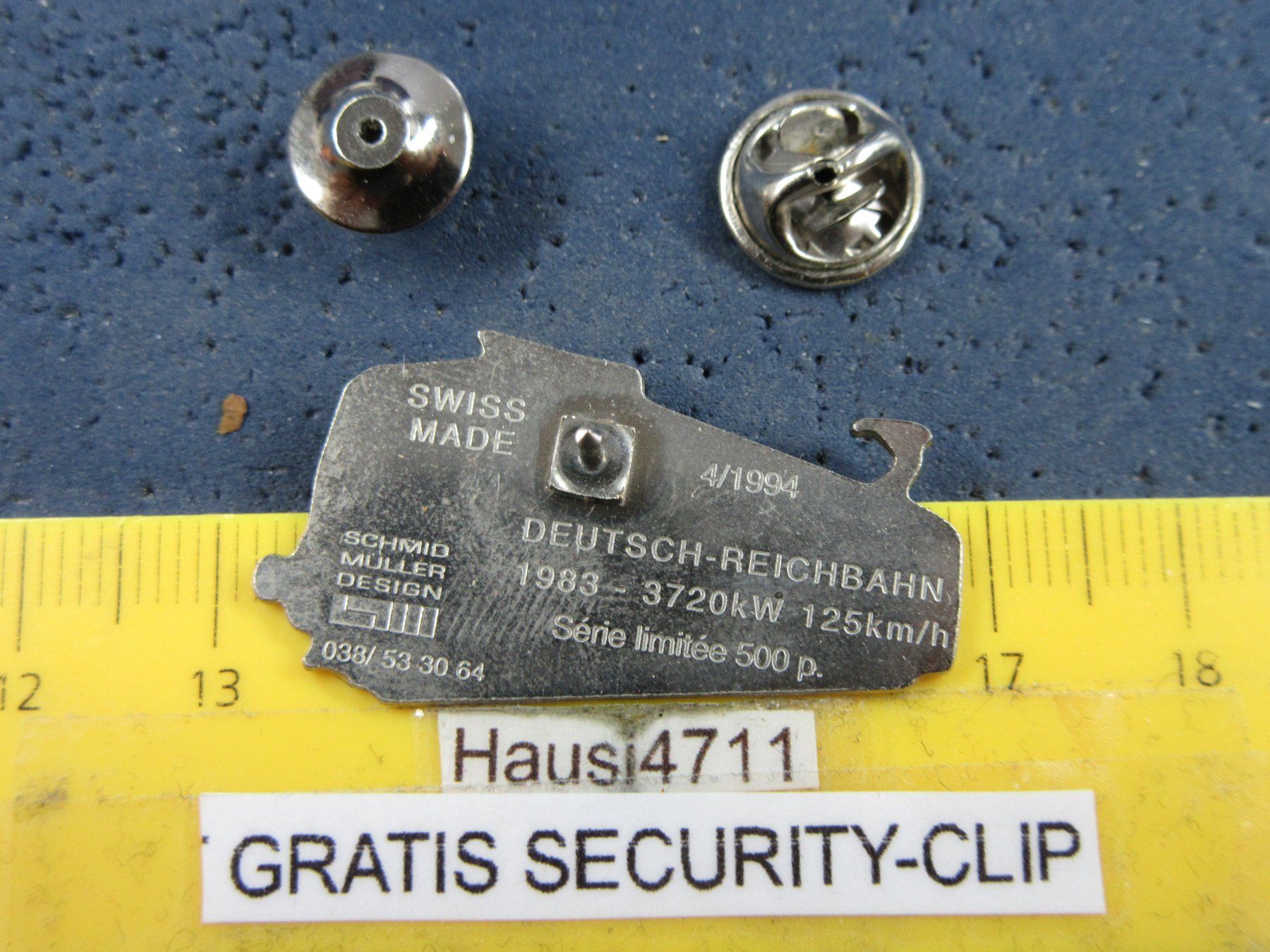 Placchette & Badge: SMD PIN "DEUTSCHEREICHBAHN" 1983 E-LOK LIM.AUFL.500stk SILBR – Usato da Ettingen venduto da Hausi4711 1