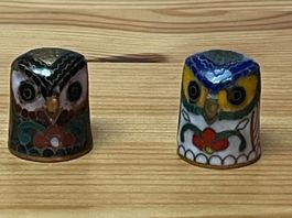Cloisonne Eule Fingerhut (2 Stück)