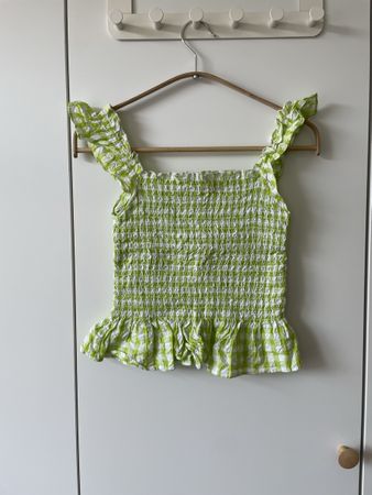Monki Camisole-Top / Gekrepptes Top mit Vichy-Karo – Gr S