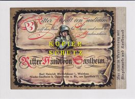 Etikette - Ritter Hundt von Saulheim (Rheinhessen) /bd